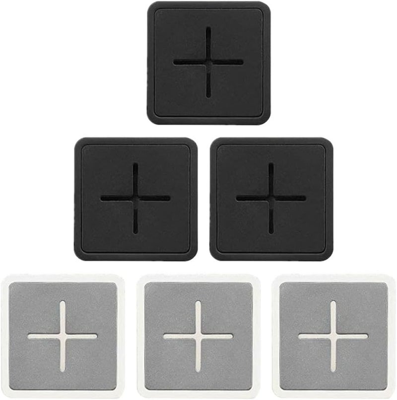 6Pcs Adhesive Kitchen Towel Clips and Wall Hooks Set Gray Black for Bathroom Organization - Image 1