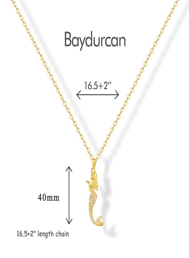 Baydurcan Dainty Gold Necklace for women - 14K Gold Plated Pendant Necklaces Gifts for Friends Sister Mother, Birthday, Christmas, Graduation, Inspirational Gifts, one size, Brass, Cubic Zirconia - Image 2