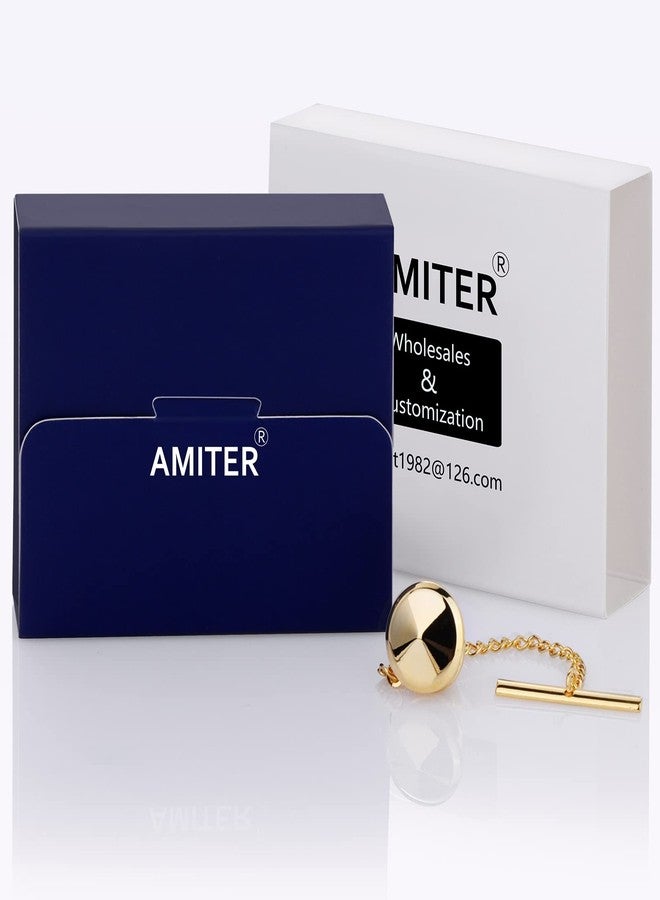 AMITER Shiny Tie Tack Clip for Men Square Tie Pins - Necktie Pin Best Gifts for Wedding Business Formal - Image 3