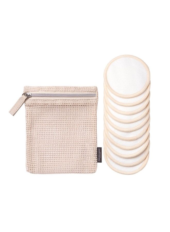 PAULA'S CHOICE وسادات إزالة المكياج القابلة لإعادة الاستخدام، جولات قطنية وبامبو صديقة للبيئة للتونر والتقشير، تشمل حقيبة قابلة للغسل للغسيل والتخزين، 10 قطع - Image 1