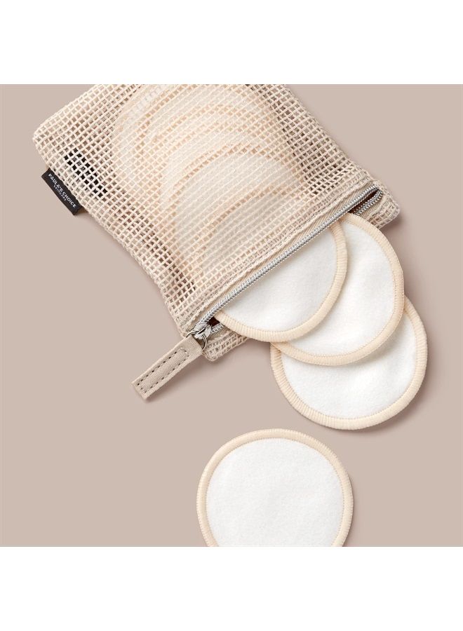 PAULA'S CHOICE وسادات إزالة المكياج القابلة لإعادة الاستخدام، جولات قطنية وبامبو صديقة للبيئة للتونر والتقشير، تشمل حقيبة قابلة للغسل للغسيل والتخزين، 10 قطع - Image 3