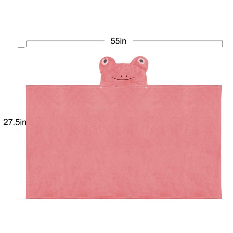 ROMASA Baby Bath Towel Ultra Soft Hooded Towel Highly Absorbent Bathrobe Blanket Toddlers Shower Gifts for Boys Girls-27.5" x 55" (Pink-flog) - Image 3
