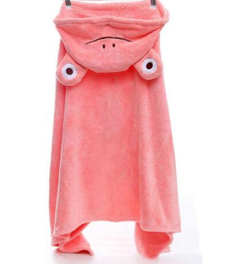 ROMASA Baby Bath Towel Ultra Soft Hooded Towel Highly Absorbent Bathrobe Blanket Toddlers Shower Gifts for Boys Girls-27.5" x 55" (Pink-flog) - Image 1