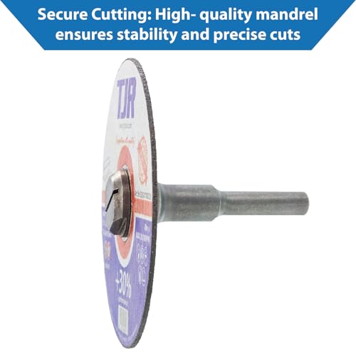 TJR© Mounting Mandrel for Cut-Off Wheels - Versatile 3/8-inch Arbor Hole and ¼-inch Stem with Dual Locking Options with Screwdriver and Wrench - Die Grinder Arbor (3 pcs) - Image 5