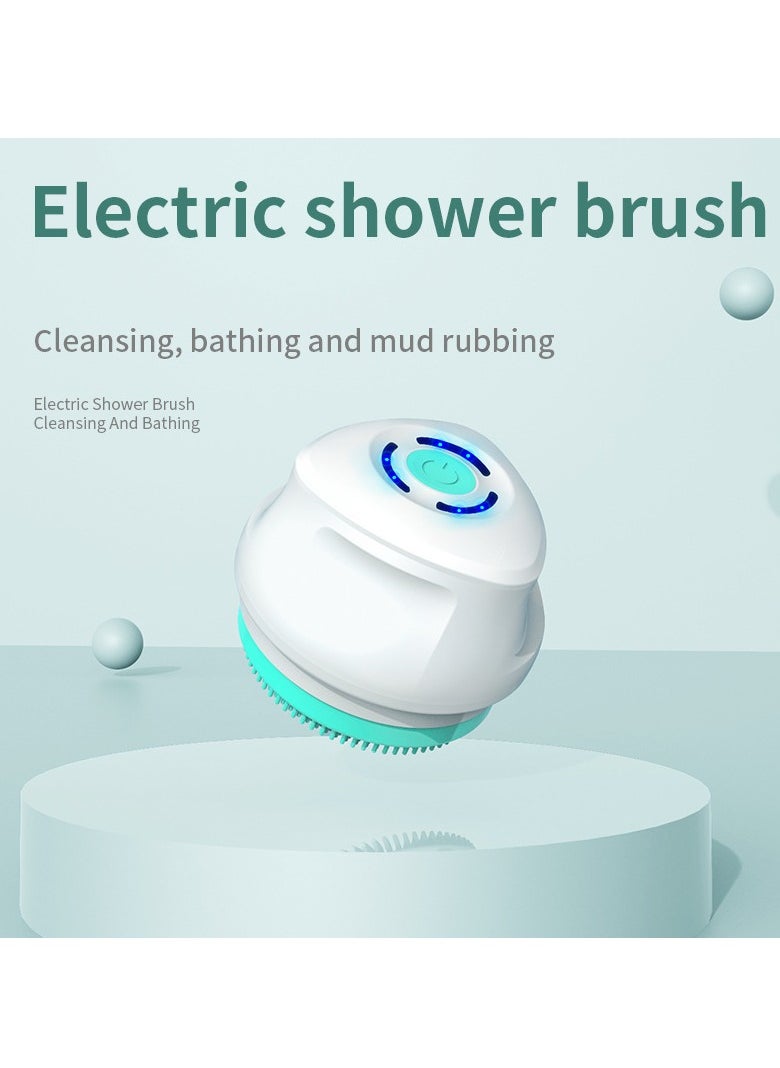 General Electric Bath Brush Bath Brush Shower Gel Cleaning Brush Rechargeable Long Handle Back Scrubber IP67 Waterproof Skin Care Brush Soft Silicone Brush Foot Washer with 5 Brush Attachments  - Image 3