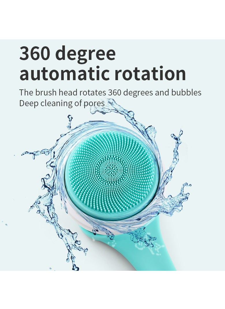 General Electric Bath Brush Bath Brush Shower Gel Cleaning Brush Rechargeable Long Handle Back Scrubber IP67 Waterproof Skin Care Brush Soft Silicone Brush Foot Washer with 5 Brush Attachments  - Image 4