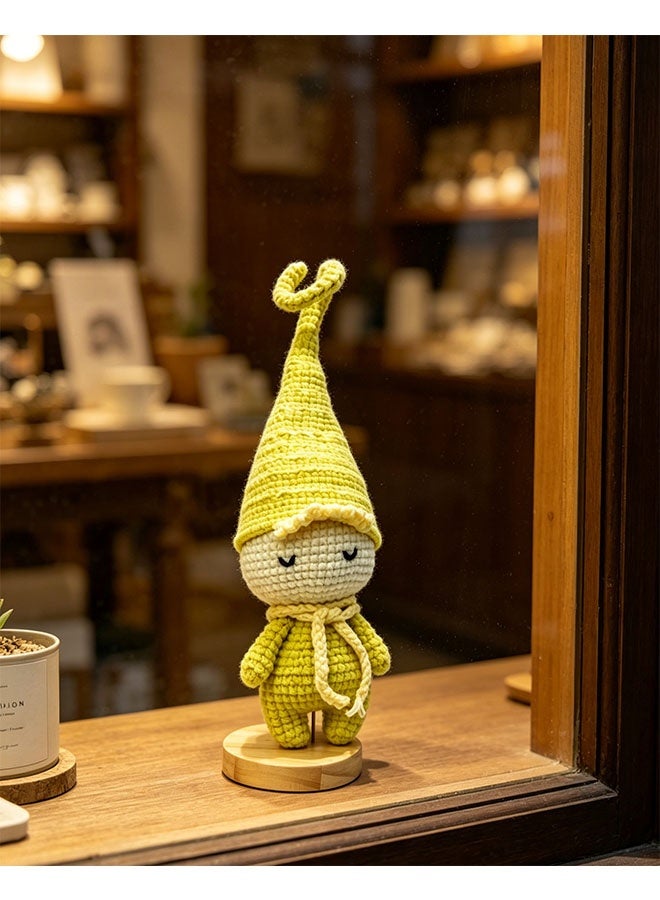 Beauenty Handmade Crochet Lemon Gnome Plush Figurine, Cute Sleepy Elf Doll with Pointed Hat, Whimsical Desktop Decor, Unique Handcrafted Gift - Image 2