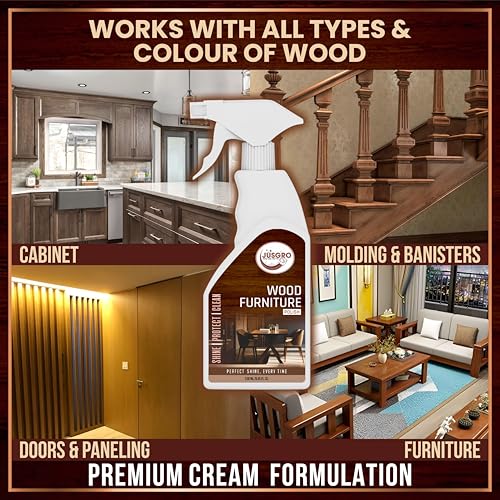 JusGro Furniture Polish Spray For Home, Hotel & Office Etc. | Furniture Cleaner Spray | Wood Shine Liquid | Wood Shining, Cleaning & Protector | Shiner For All Types Of Wooden Items 1 Nos. - Image 5