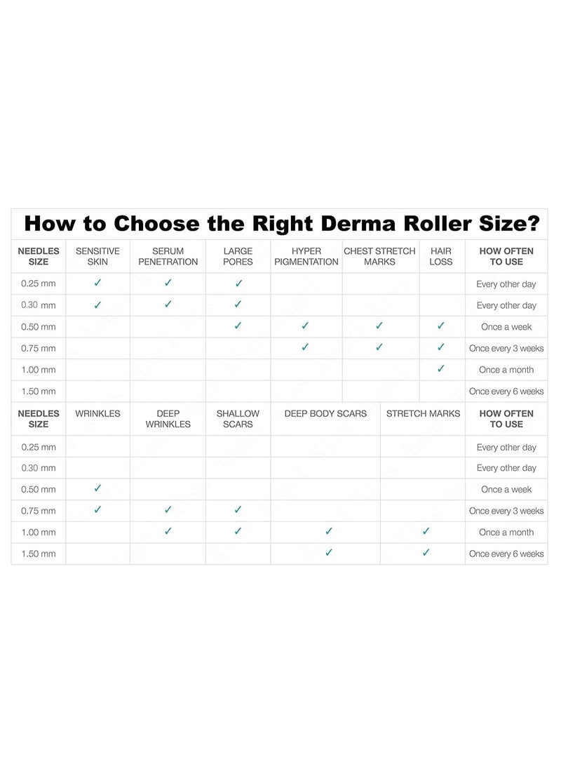 Derma - Roller 1 mm Real Needle - 192 Microneedling Stainless Steel Microneedle Roller for Face Body Skin Care Beard Hair Growth - Image 1