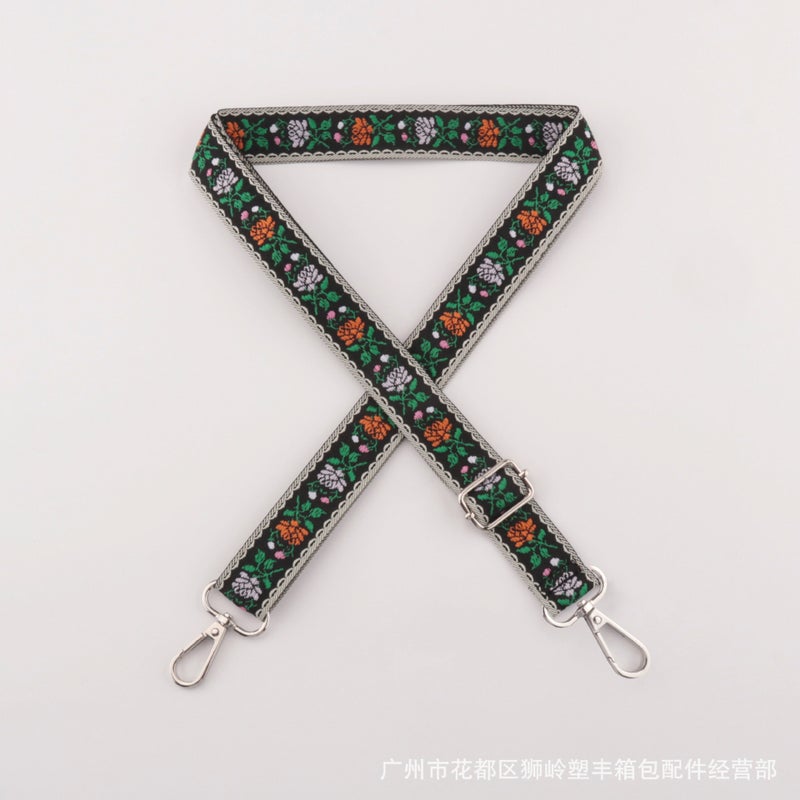 Bag Colorfulful Ethnic Style Embroidered Shoulder Strap Adjustable Single Shoulder Crossbody Women'S Bag Long Strap Luggage Accessories Bag Strap - Image 1