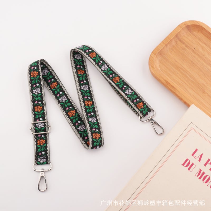 Bag Colorfulful Ethnic Style Embroidered Shoulder Strap Adjustable Single Shoulder Crossbody Women'S Bag Long Strap Luggage Accessories Bag Strap - Image 4