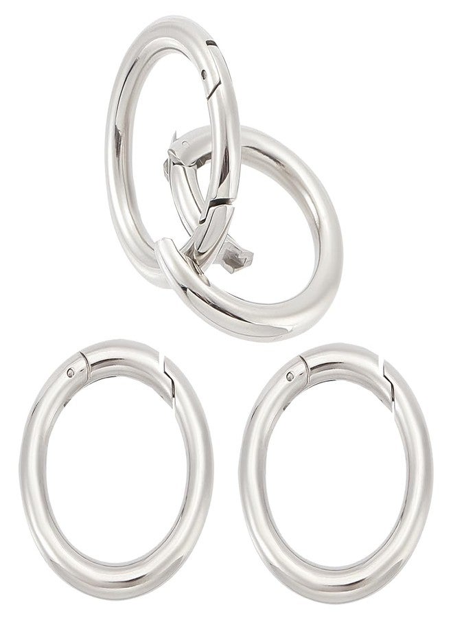 UNICRAFTALE 4Pcs Stainless Steel Spring Gate Rings Metal O Rings Hollow Round Ring Circle Connector Keychain Rings for DIY Jewelry Making Inner 28mm - Image 1