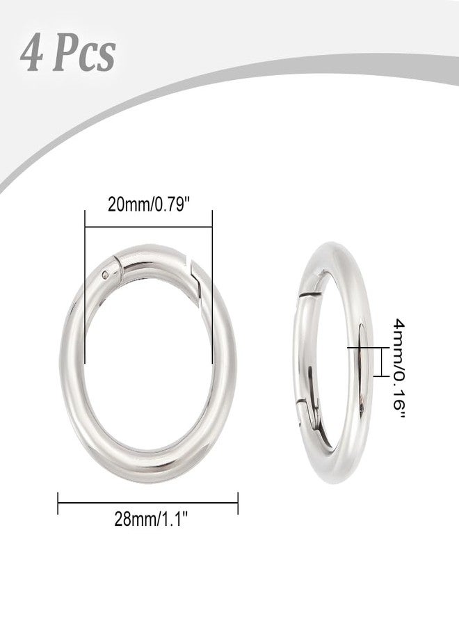 UNICRAFTALE 4Pcs Stainless Steel Spring Gate Rings Metal O Rings Hollow Round Ring Circle Connector Keychain Rings for DIY Jewelry Making Inner 28mm - Image 3