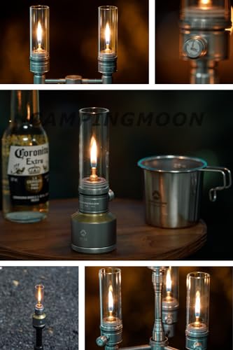 camping moon CAMPINGMOON Camping Gas Lantern Gas Candle with Empty Tank Wooden Lantern Case T-1D15 - Image 5