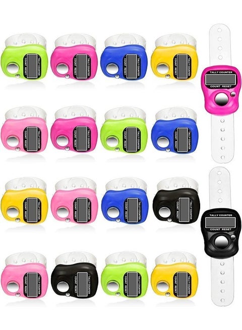 24 Piece LCD Digital Display Electronic Tasbeeh Ring for Islamic Male Finger Multicolor Counter Ring Digital Counter Manually Reset