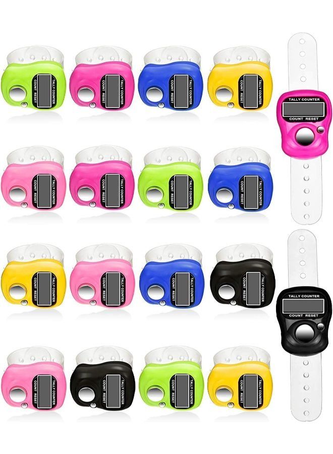 24 Piece LCD Digital Display Electronic Tasbeeh Ring for Islamic Male Finger Multicolor Counter Ring Digital Counter Manually Reset  - Image 1