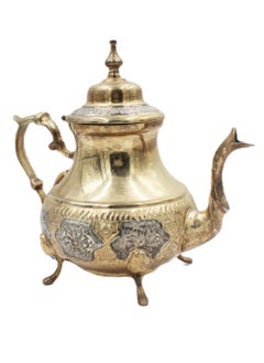 Antique Museum Moroccan Arabic Traditional Gold Plated Tea Pot 27 X 27 cm  - Image 1