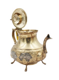 Antique Museum Moroccan Arabic Traditional Gold Plated Tea Pot 27 X 27 cm  - Image 3