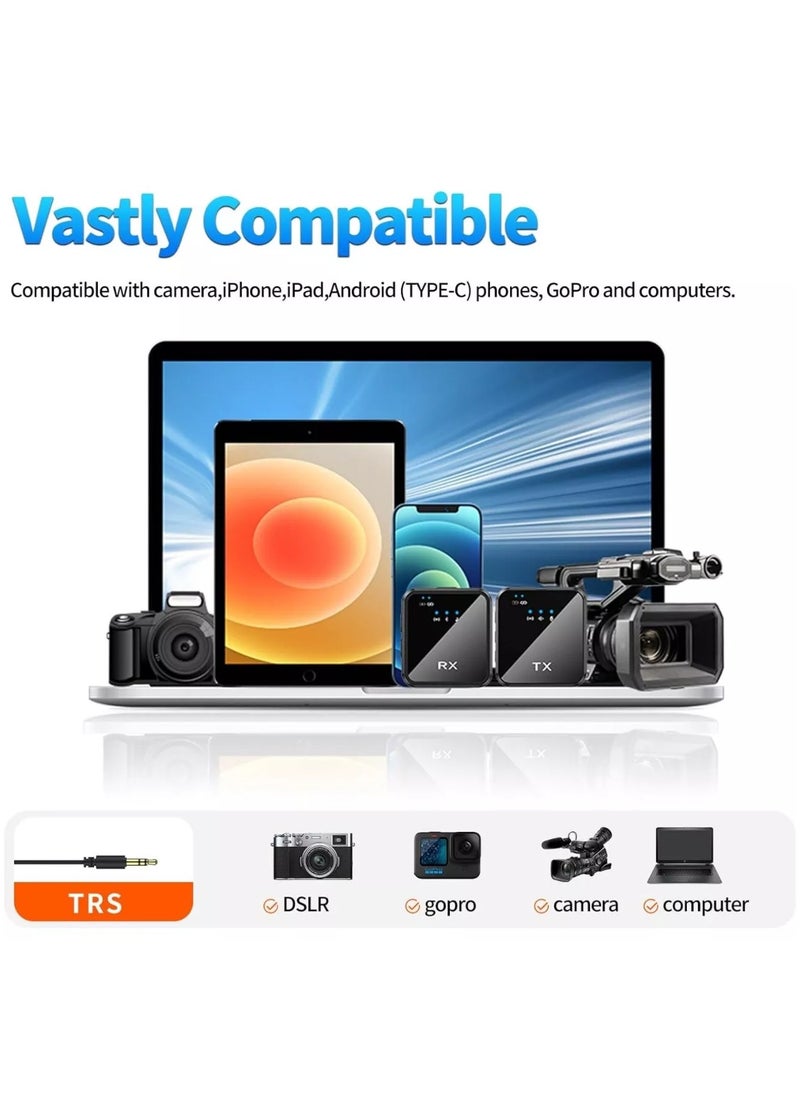 ELIKLIV - Best-selling wireless lavalier microphone: high-sensitivity digital sound quality, 30-meter transmission free movement, intelligent noise reduction and clear recording, 2.4GHz stable transmission, DSP noise reduction, compatible with multi-device long-lasting battery life, omnidirectional pickup sound quality, Bluetooth reverberation multi-function, widely compatible with long battery life - Image 1