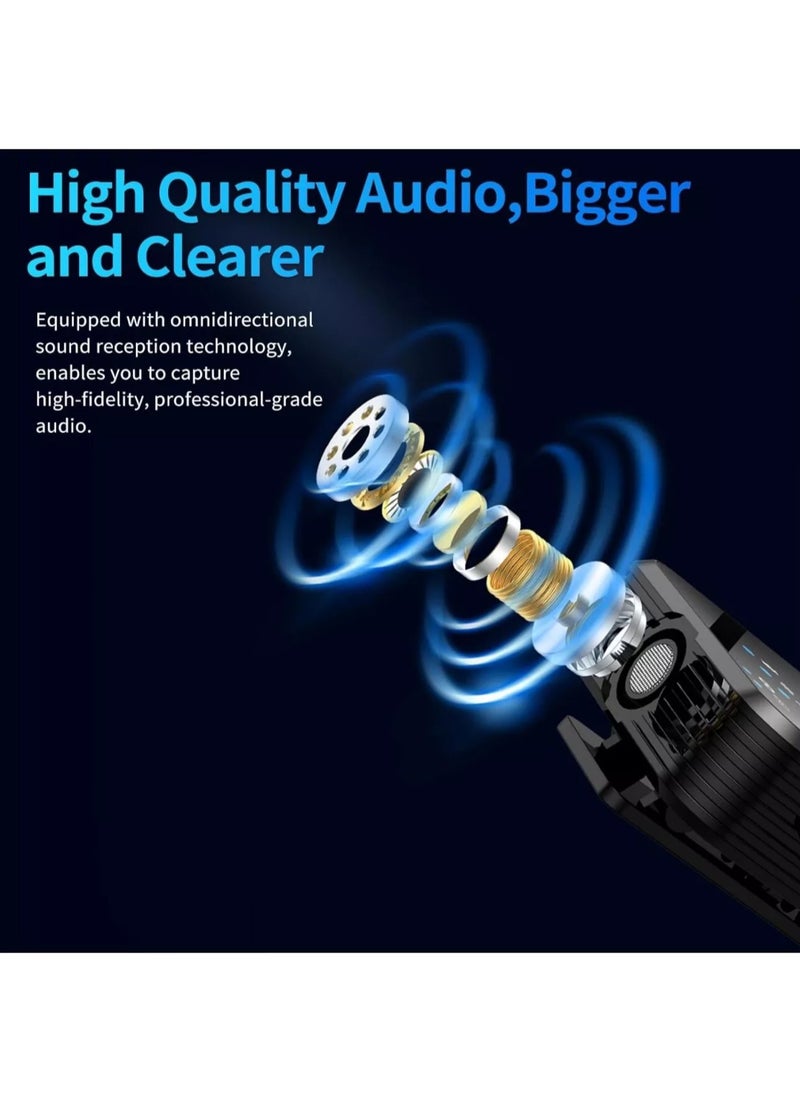 ELIKLIV - Best-selling wireless lavalier microphone: high-sensitivity digital sound quality, 30-meter transmission free movement, intelligent noise reduction and clear recording, 2.4GHz stable transmission, DSP noise reduction, compatible with multi-device long-lasting battery life, omnidirectional pickup sound quality, Bluetooth reverberation multi-function, widely compatible with long battery life - Image 1