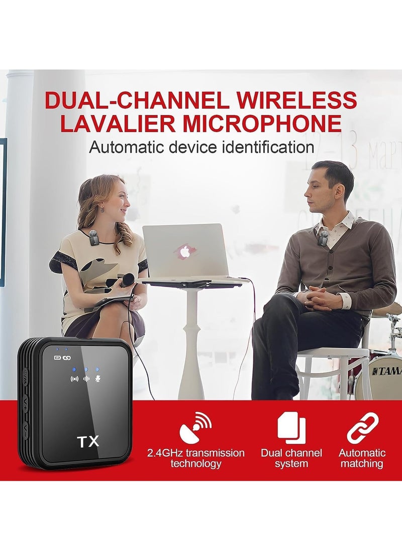 ELIKLIV - Best-selling wireless lavalier microphone: high-sensitivity digital sound quality, 30-meter transmission free movement, intelligent noise reduction and clear recording, 2.4GHz stable transmission, DSP noise reduction, compatible with multi-device long-lasting battery life, omnidirectional pickup sound quality, Bluetooth reverberation multi-function, widely compatible with long battery life - Image 1