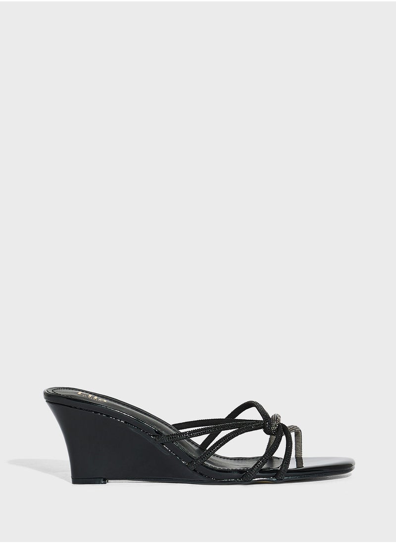 Ella Limited Edition Diamante Strap Wedge Sandal  - Image 1