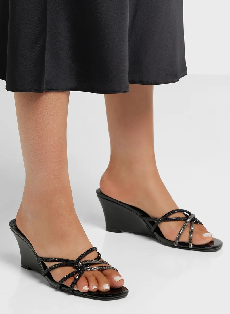 Ella Limited Edition Diamante Strap Wedge Sandal