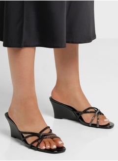 Ella Limited Edition Diamante Strap Wedge Sandal  - Image 5