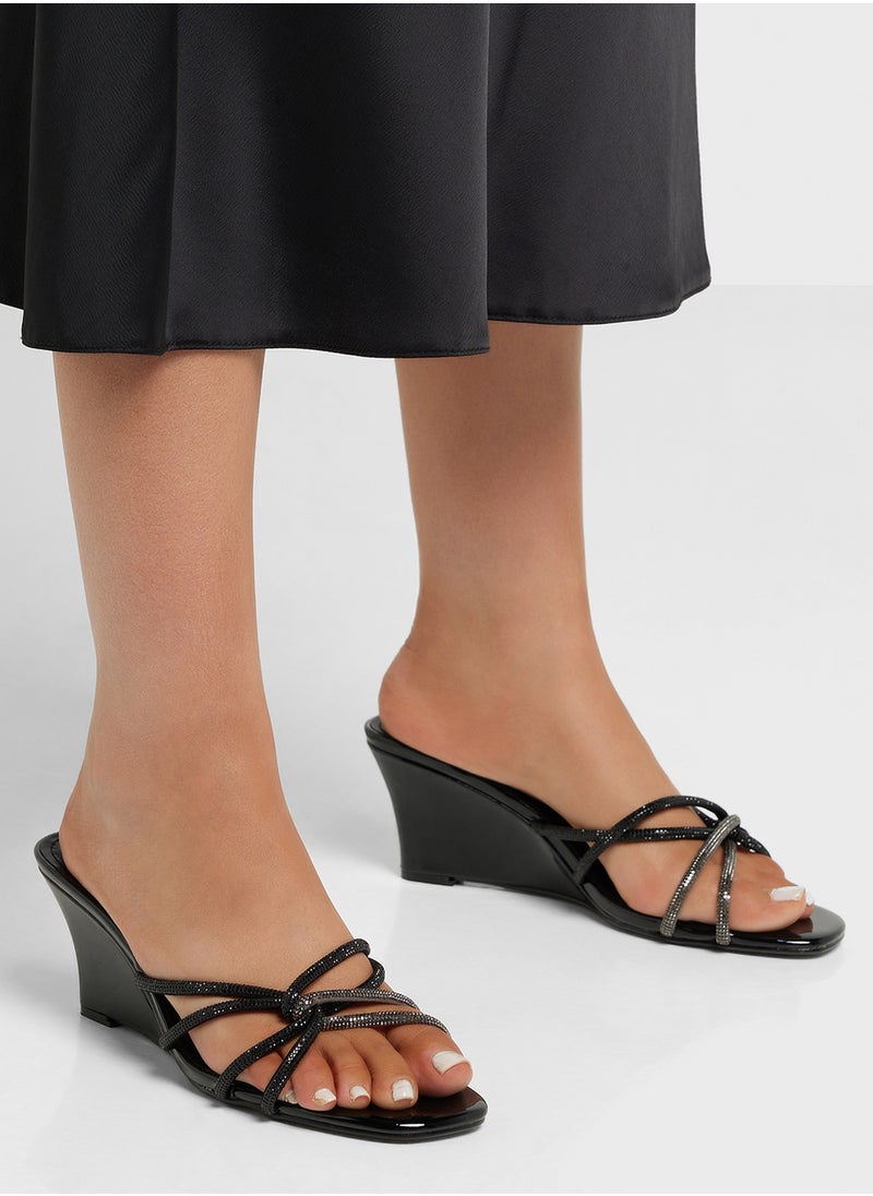 Ella Limited Edition Diamante Strap Wedge Sandal  - Image 5