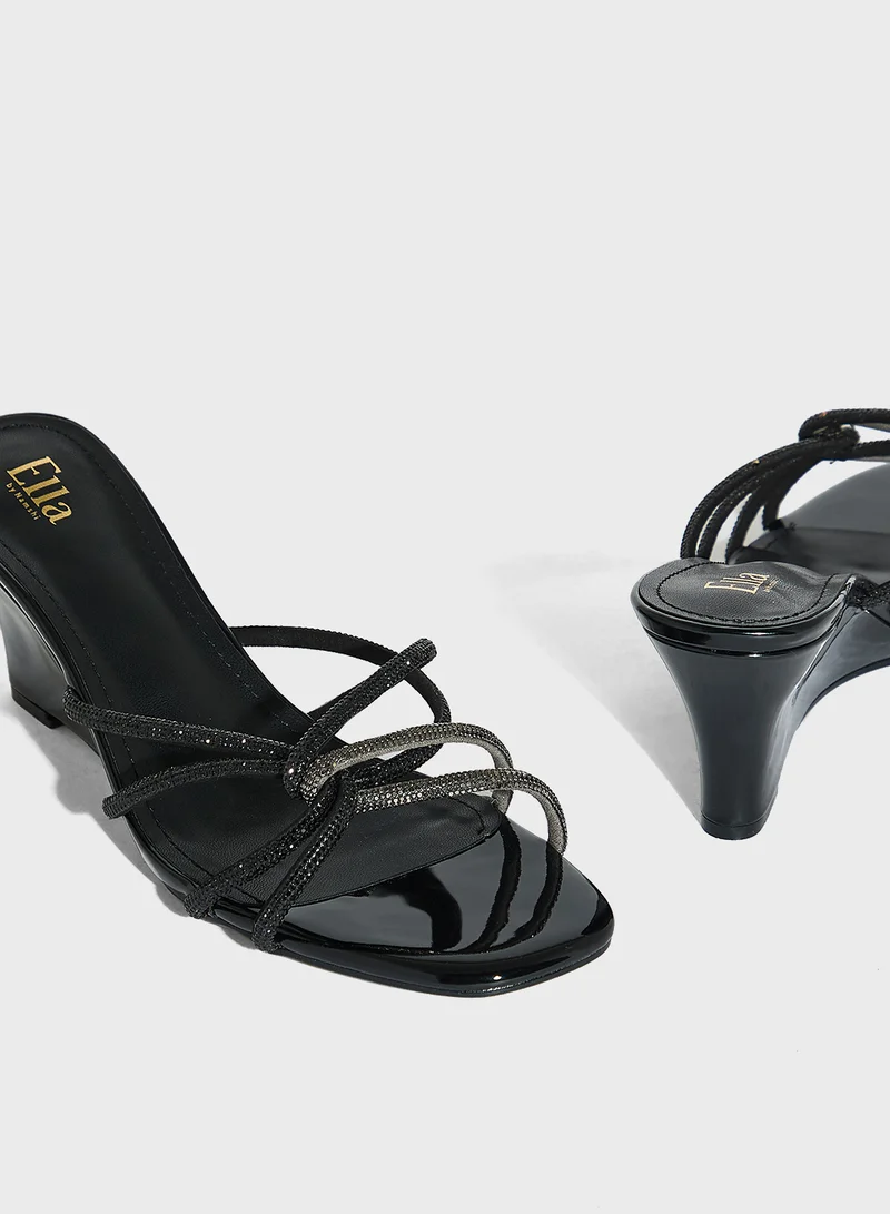 Ella Limited Edition Diamante Strap Wedge Sandal