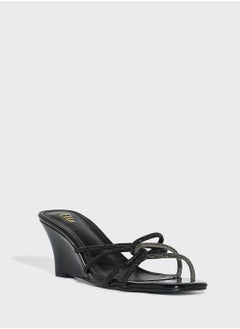 Ella Limited Edition Diamante Strap Wedge Sandal  - Image 2