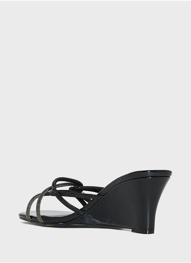 Ella Limited Edition Diamante Strap Wedge Sandal  - Image 3
