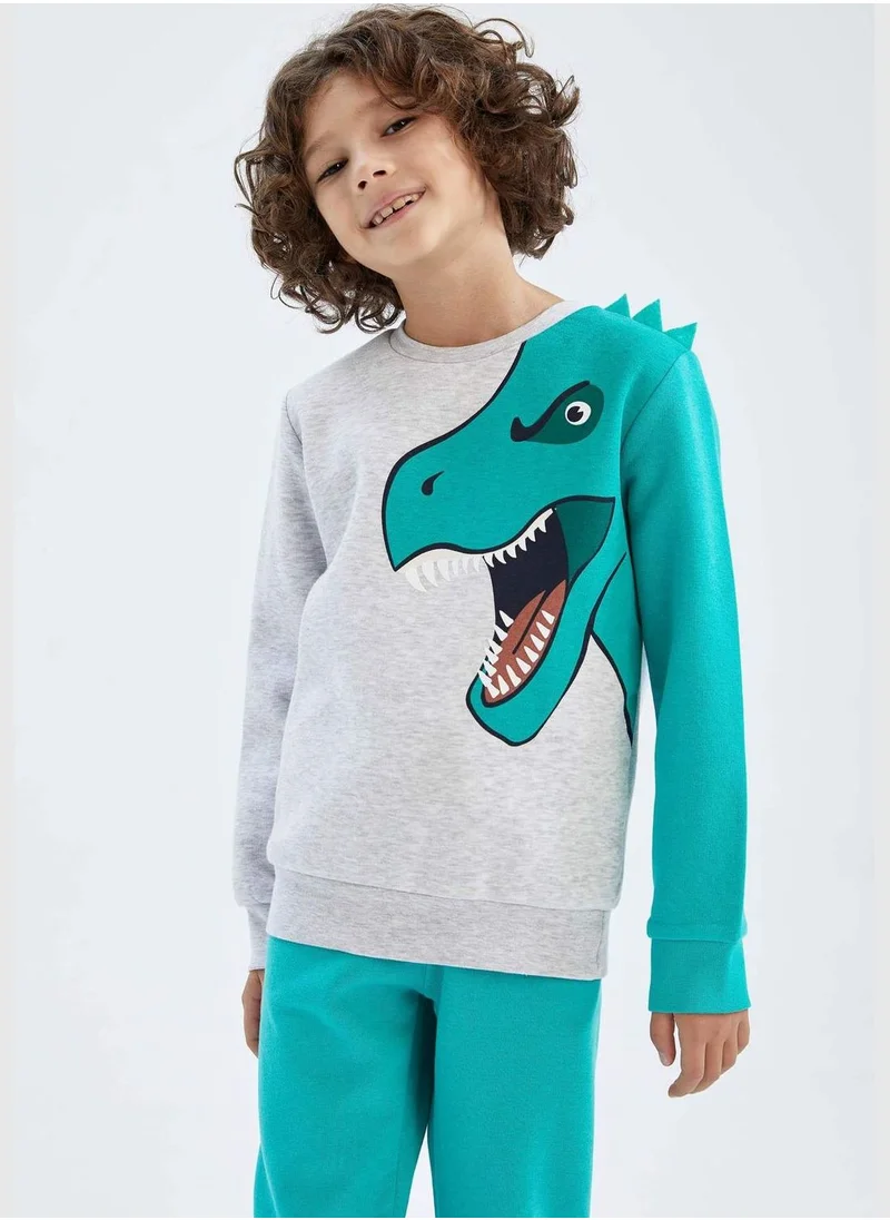 DeFacto Long Sleeve Dragon Patterned Sweatshirt