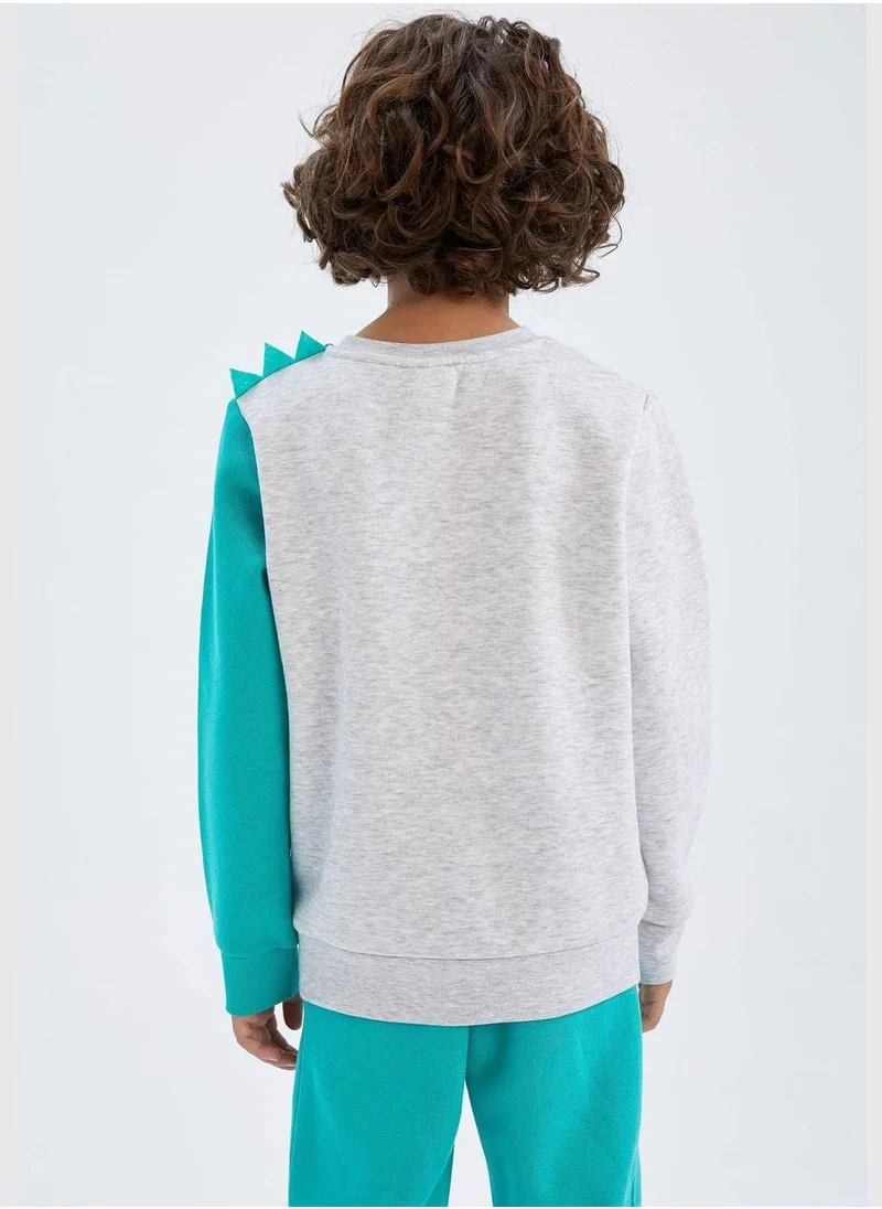 DeFacto Long Sleeve Dragon Patterned Sweatshirt