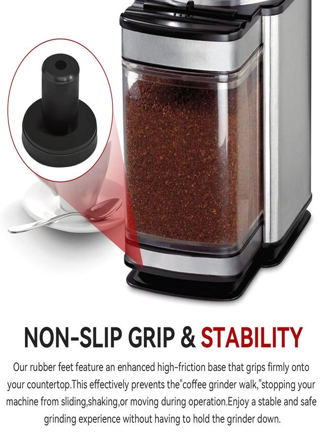 CHAR YONG قطع غيار قواعد مطاطية لطاحونة القهوة Cuisinart DBM-8P1 - لتوفير ثبات مانع للانزلاق وتقليل الضوضاء (مجموعة من 4 قطع)، أسود - Image 4