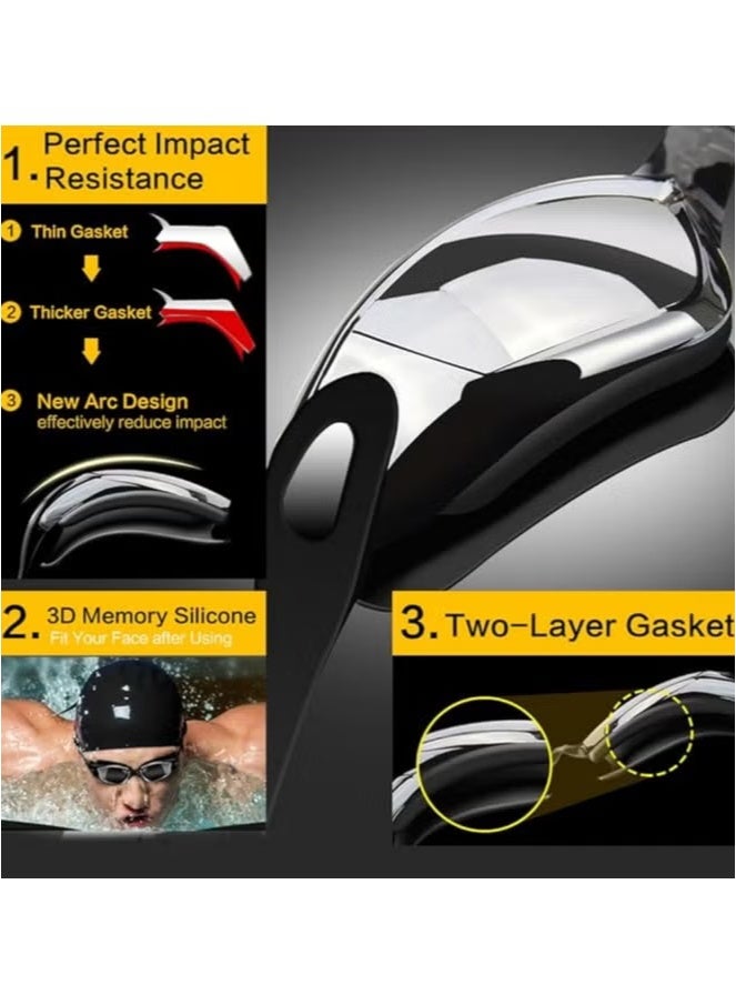 ZONBON Swim Goggles Swimming Goggles No Leaking with Nose Clip, Earplugs, Swim Cap and Case  - Image 2