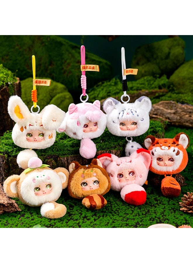 Dreamer 7-PACKS Bag Pendant,  Series Vinyl Plush Toy, Soft Hair, Setachable Tail and Hanging Rope - Image 1