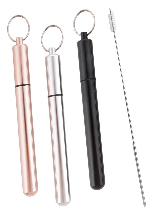 TWZKXC 4 Pack 5 Inch Metal Tube, Waterproof Storage Tube, with Cleaning Brush Aluminum Metal Storage Container Storage Tube Holder, Portable Toothpick Holder for Travel Outdoors Portable Fit in Pocket Purse - Image 1