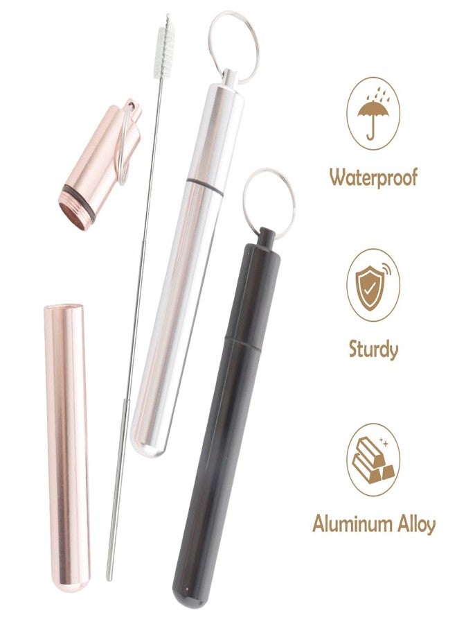 TWZKXC 4 Pack 5 Inch Metal Tube, Waterproof Storage Tube, with Cleaning Brush Aluminum Metal Storage Container Storage Tube Holder, Portable Toothpick Holder for Travel Outdoors Portable Fit in Pocket Purse - Image 5
