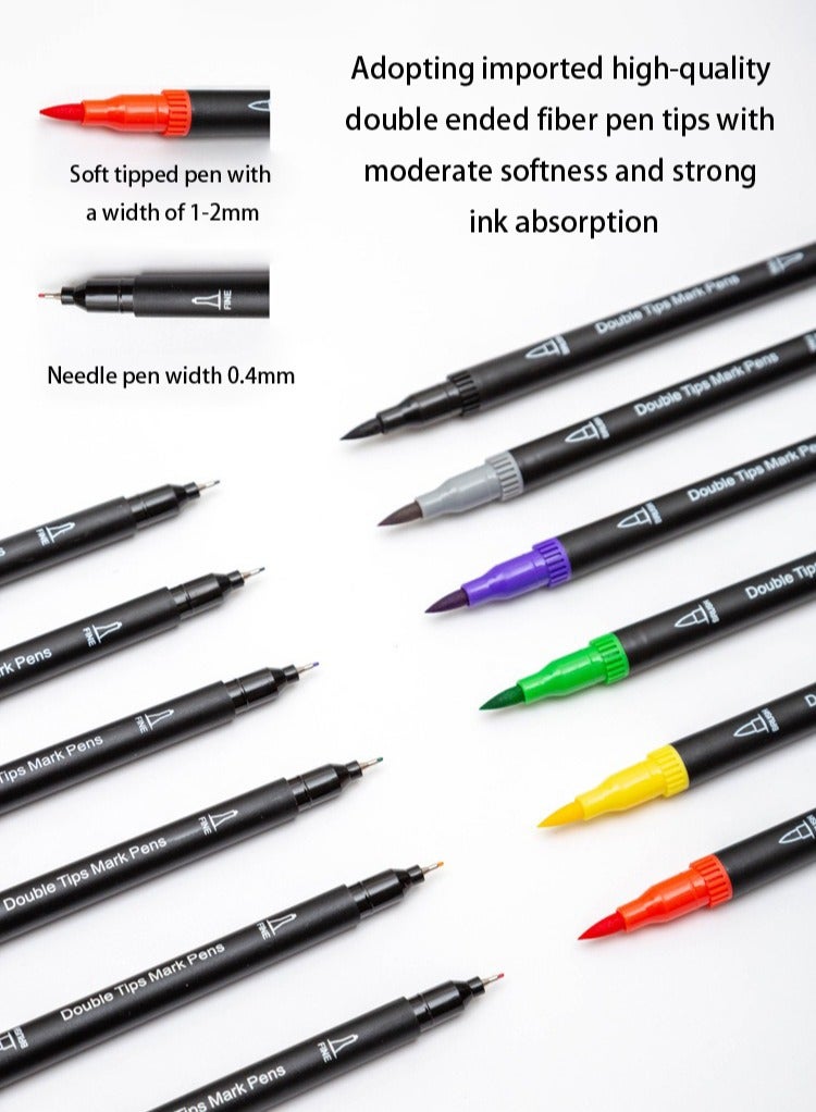 Manhua 12 Color Watercolor Pen Set Double Headed Washable Watercolor Pen - Image 5