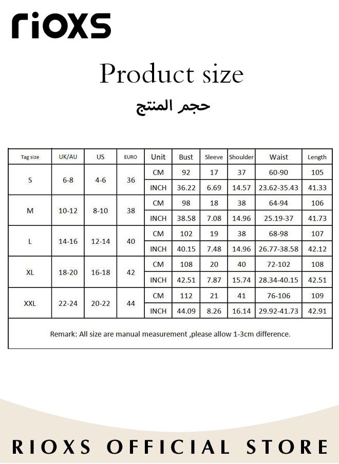 RIOXS - Women's V Neck Short Sleeve Chiffon Summer Beach Dress Floral Printed A-Line Casual Elastic Waist Midi Dress - Image 1