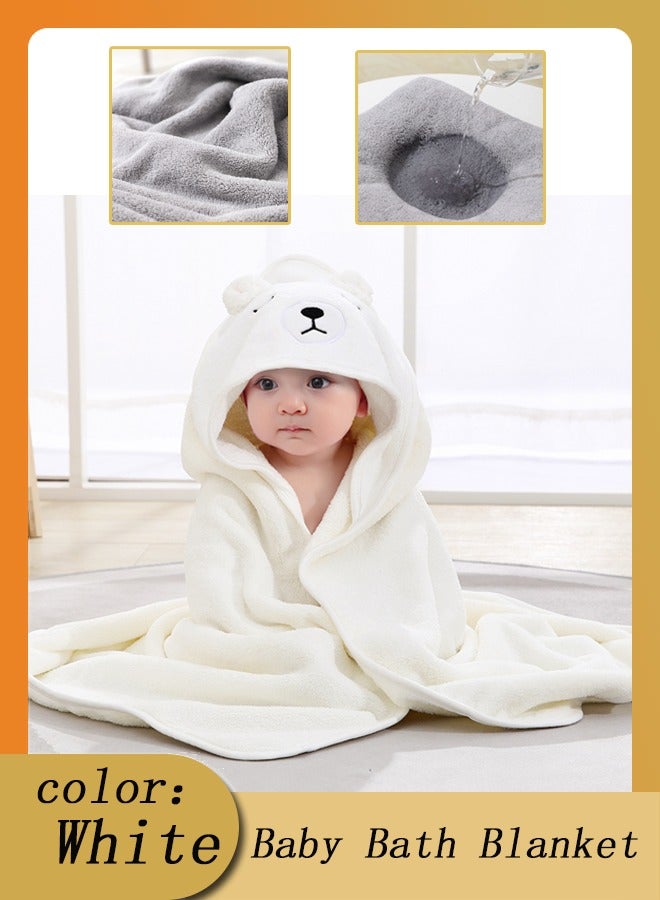 Vinnatsu Baby Bath Blanket, Baby Hooded Towel, 80x80cm Large Baby Bath Towel, Animal Design Cotton Baby Bath Towel, Baby Quilt Absorbent Soft Blanket, Cute Cartoon Baby Towel for Baby Boy Girl - Image 1