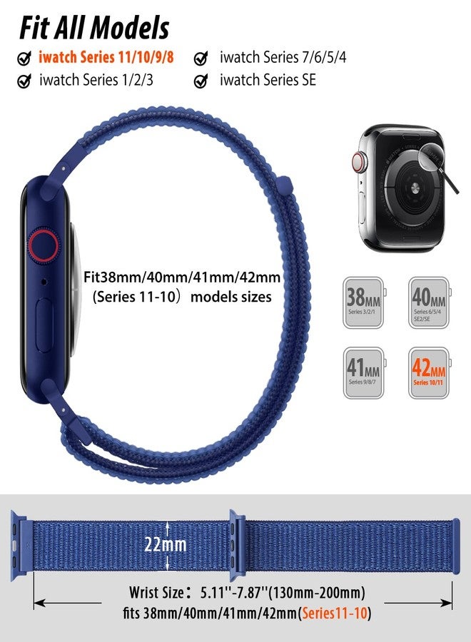 سوار رياضي من النايلون متوافق مع أساور ساعة Apple Watch 38 مم 40 مم 41 مم 42 مم للنساء والرجال، أحزمة معصم iWatch لسلسلة 11 10 9 8 7، قابل للتهوية، سوار ناعم مثالي للأنشطة الخارجية - Image 2
