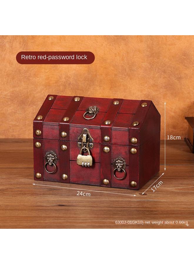 Bluejw New Storage Wooden Box Creative House Shape With Lock Password Box Film Shooting Props Identification Jewelry Storage - Image 1
