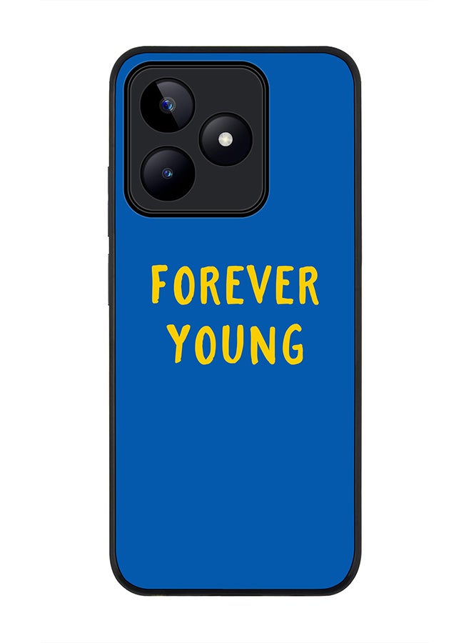 Stylizedd Rugged Black edge case for Realme C51 / Realme Note 50 4G, Slim fit Case Flexible Anti Drop TPU Gel Thin Cover - Forever young - Image 1