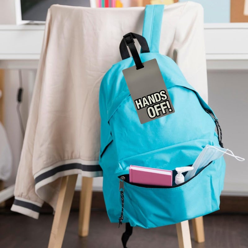 Eitheo Luggage Tags for Kids with Name & Address Label | Silicone Luggage Tags for Suitcases, Tags for Travel Bags/School Bags Identification tag Colorful Multi (Hands Off) - Image 3