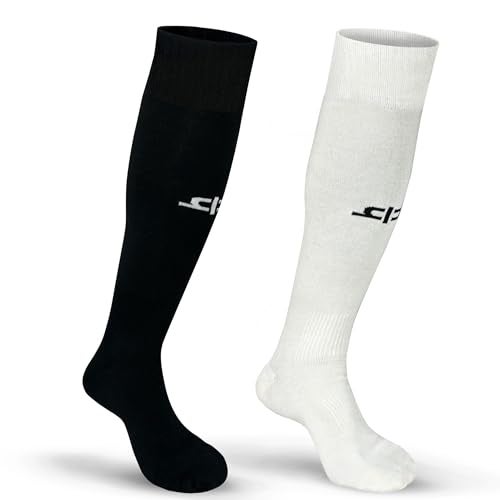 HEELIUM Bamboo Football Socks For Men & Women, Odour Free, Superior Grip & Cushioned Base, 3X Softer Than Cotton Stockings - Knee Length, Black - Image 1
