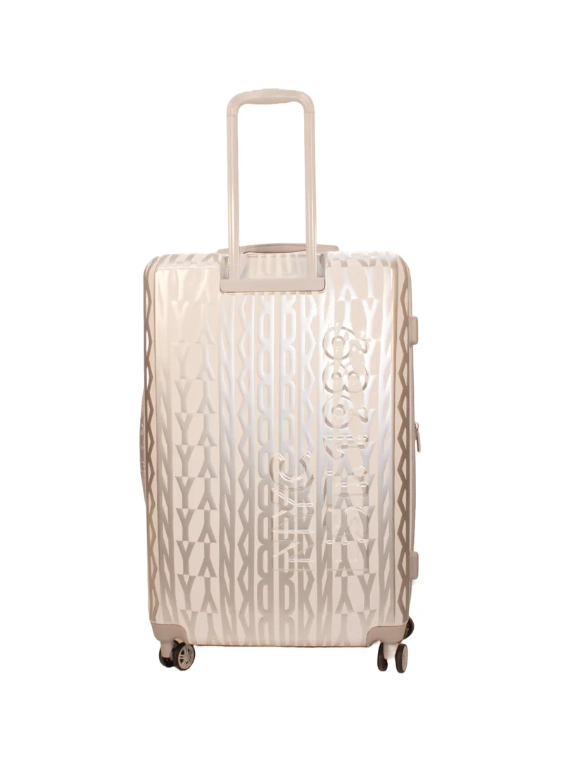 DKNY GLITZ GLAM Hardside luggage on wheels for unisex | ultra lightweight ABS on with spinner wheels 4 Color Silver