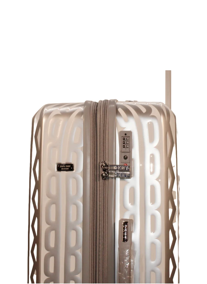 DKNY GLITZ GLAM Hardside luggage on wheels for unisex | ultra lightweight ABS on with spinner wheels 4 Color Silver