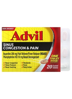 Advil Advil, Sinus Congestion & Pain, Non-Drowsy , 20 Coated Tablets  - Image 1